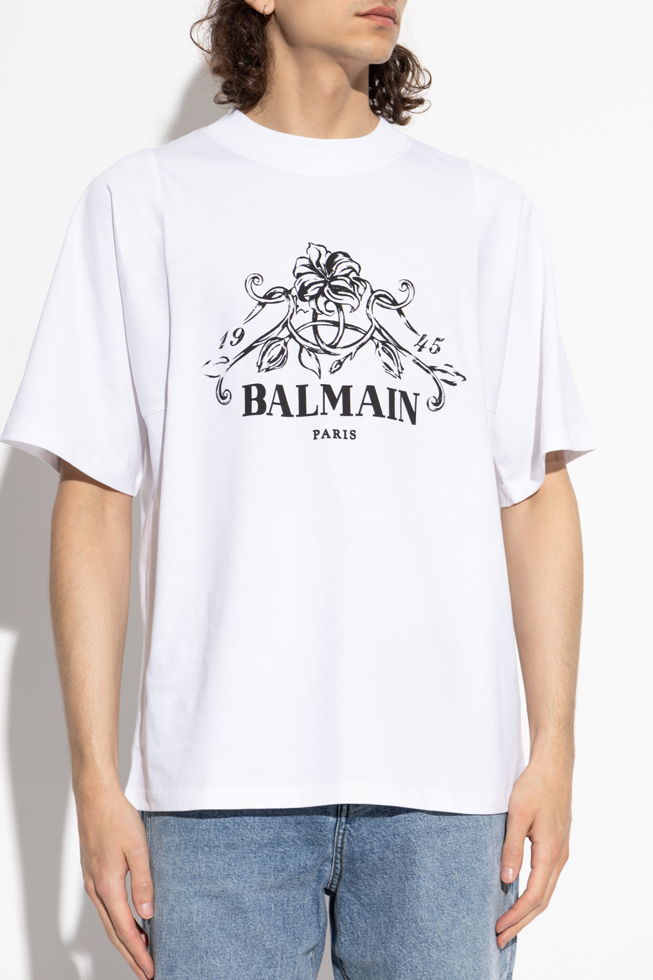 White T-shirt with print Balmain - Vitkac France